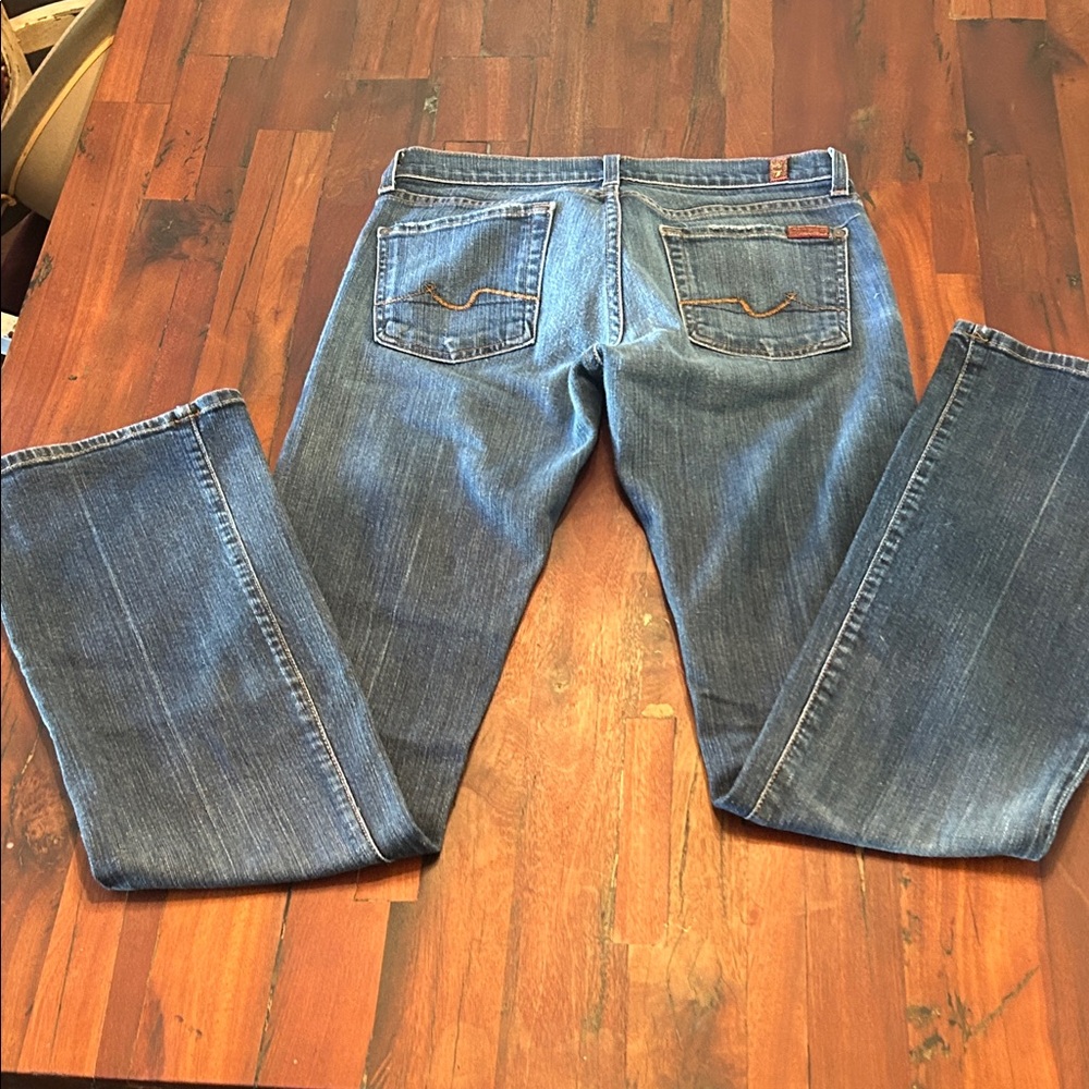 7 For All Mankind Women's Blue Boot Cut Jeans